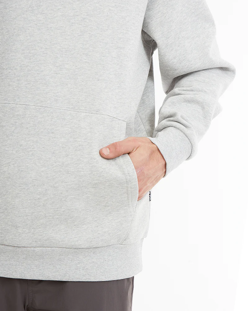 Hyams Organic Cotton DWR Unisex Hoodie Light Grey Marle - Image 8