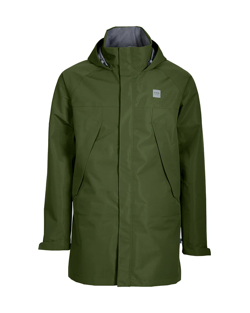 Innisfail II Unisex 3-layer Waterproof Rain Jacket PFAS-Free - Khaki Green - Image 11
