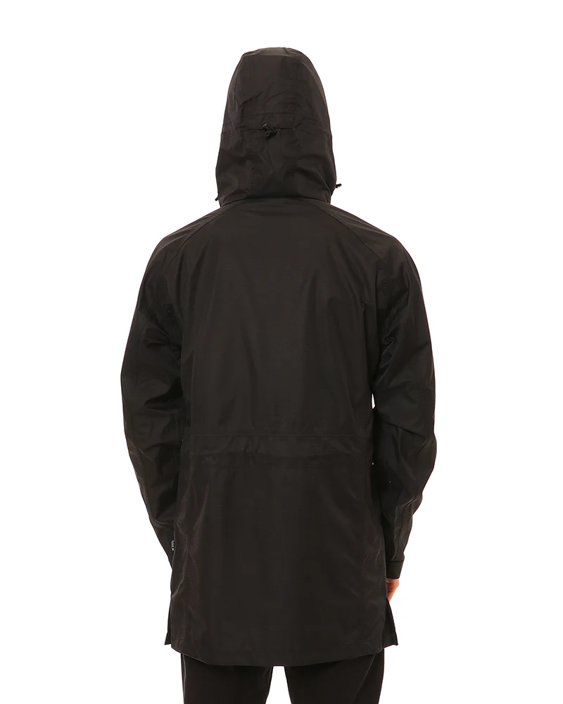 Innisfail Unisex 3-layer 3/4 Length Rain Jacket Black - Image 3