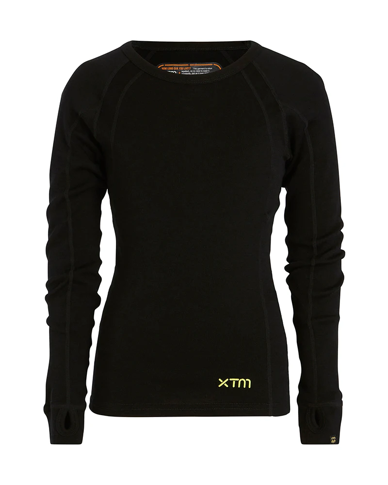 Kids' Merino 230gsm Long Sleeve Thermal Top – Alpine230 – Black - Image 6