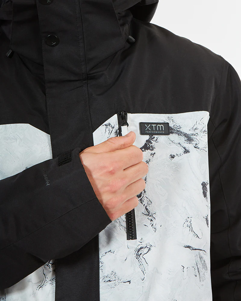 Knox Mens Ski Jacket White Marble - Image 12