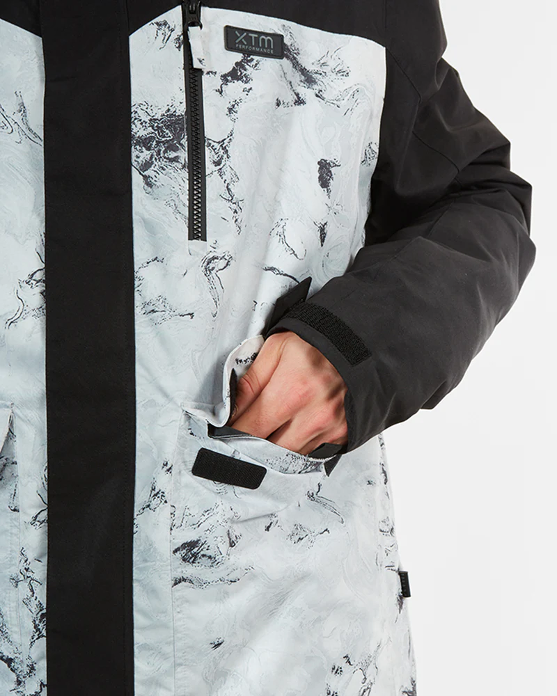 Knox Mens Ski Jacket White Marble - Image 13