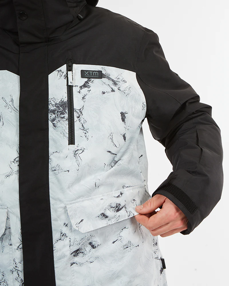 Knox Mens Ski Jacket White Marble - Image 15