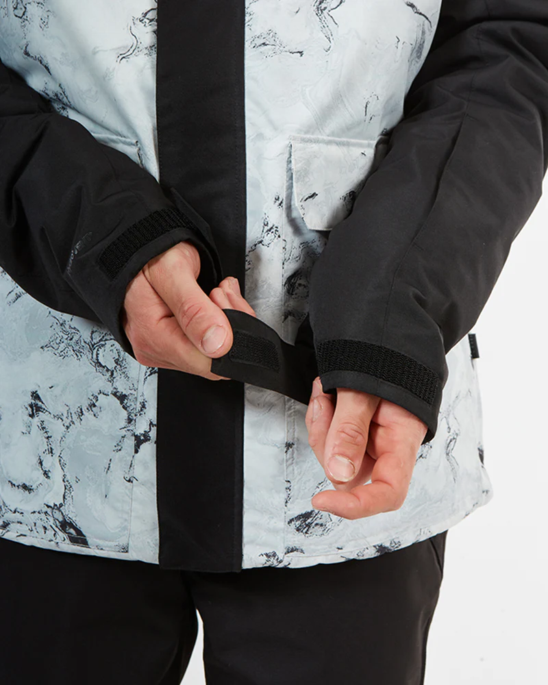 Knox Mens Ski Jacket White Marble - Image 17
