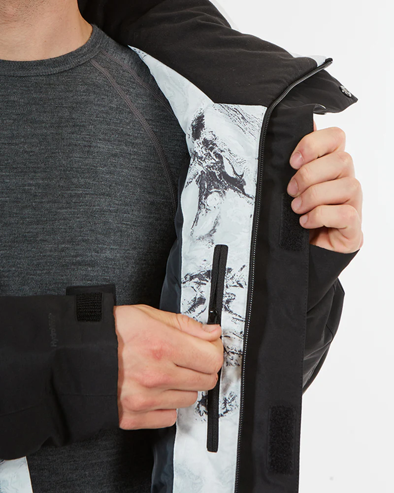 Knox Mens Ski Jacket White Marble - Image 18