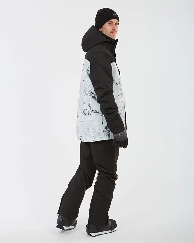 Knox Mens Ski Jacket White Marble - Image 7