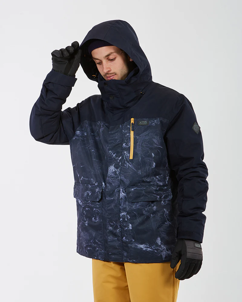 Knox Mens Ski Jacket Navy Marble - Image 3