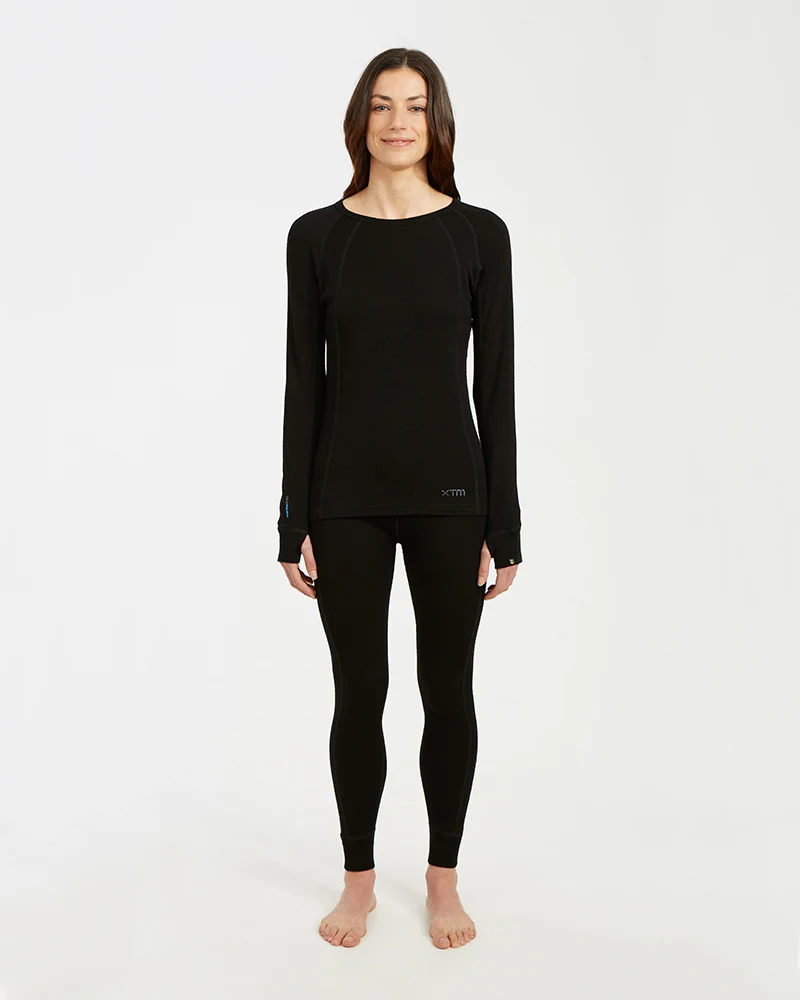 Women's Merino 230gsm Long Sleeve Thermal Top – Alpine230 – Black - Image 4