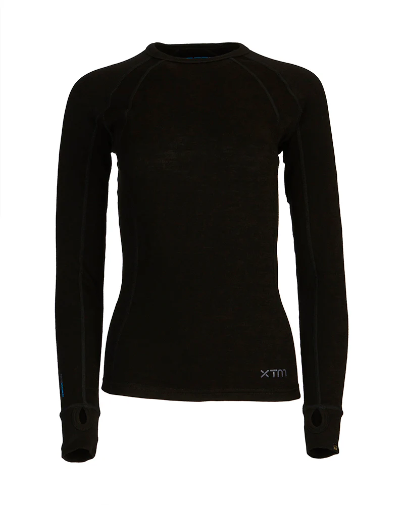 Women's Merino 230gsm Long Sleeve Thermal Top – Alpine230 – Black - Image 6