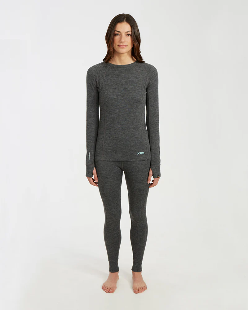 Women's Merino 230gsm Long Sleeve Thermal Top – Alpine230 – Mid Grey Marle - Image 4