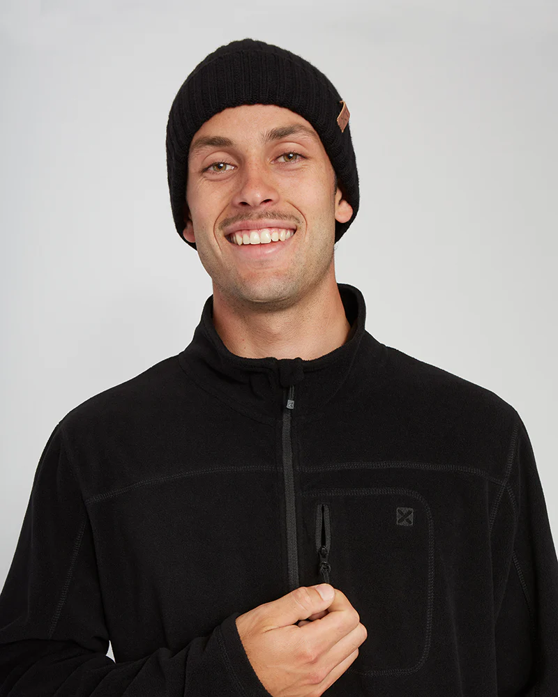Marengo 1/4 Zip Neck Mens Seawool Fleece Black - Image 4