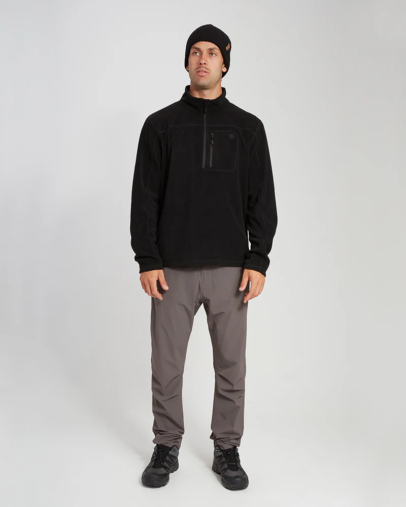 Marengo 1/4 Zip Neck Mens Seawool Fleece Black - Image 6