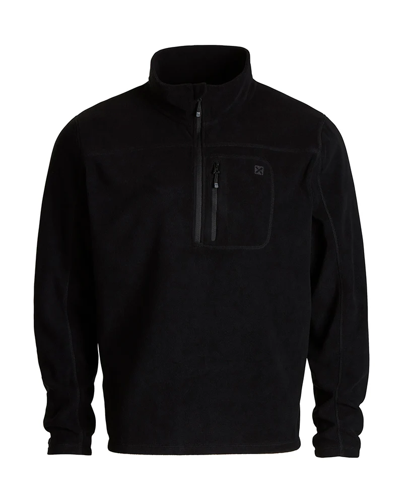 Marengo 1/4 Zip Neck Mens Seawool Fleece Black - Image 7