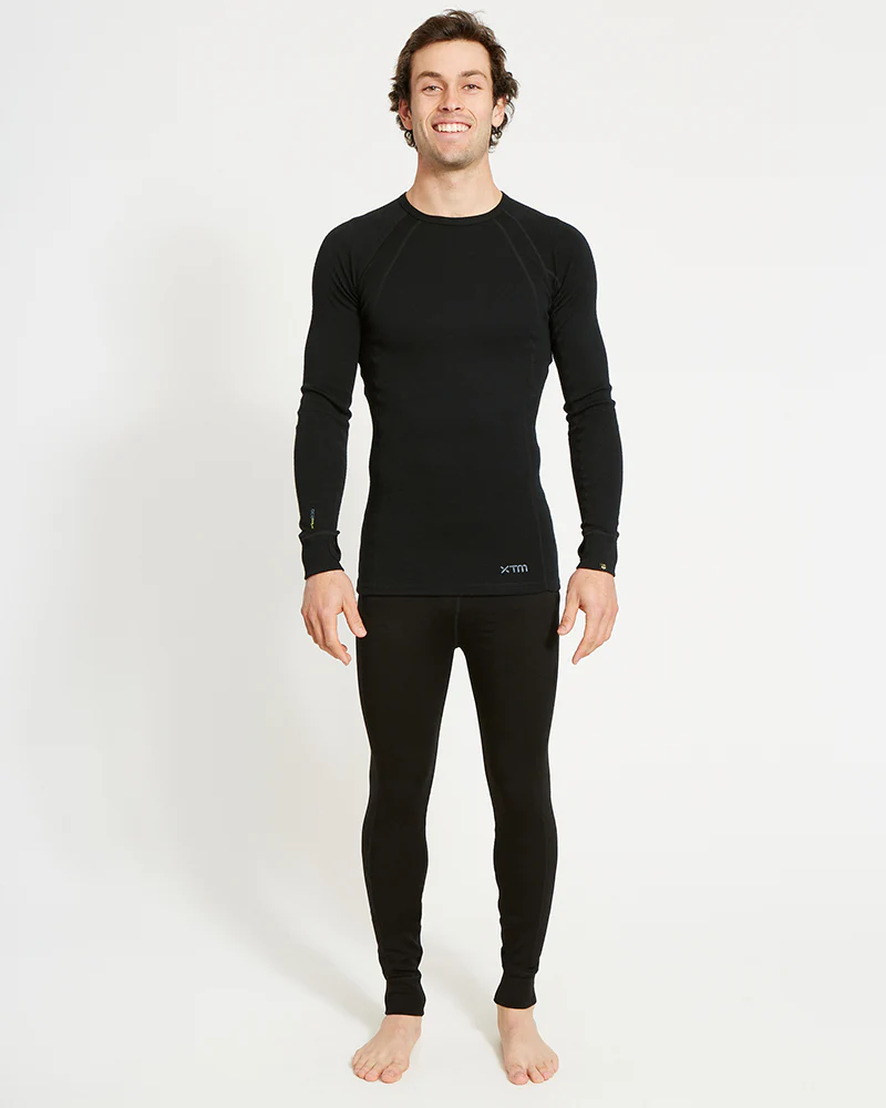 Men's Merino 230gsm Long Sleeve Thermal Top – Alpine230 – Black - Image 4