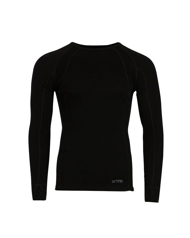 Men's Merino 230gsm Long Sleeve Thermal Top – Alpine230 – Black - Image 6