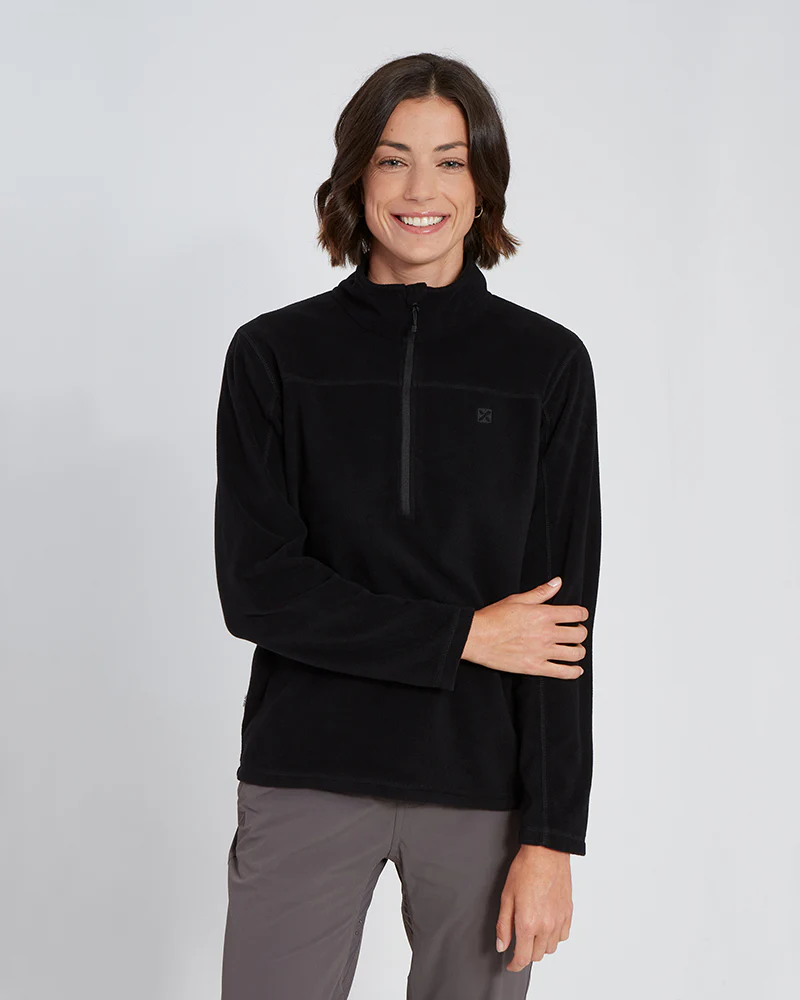 Milanesia 1/4 Zip Neck Ladies Seawool Fleece Black
