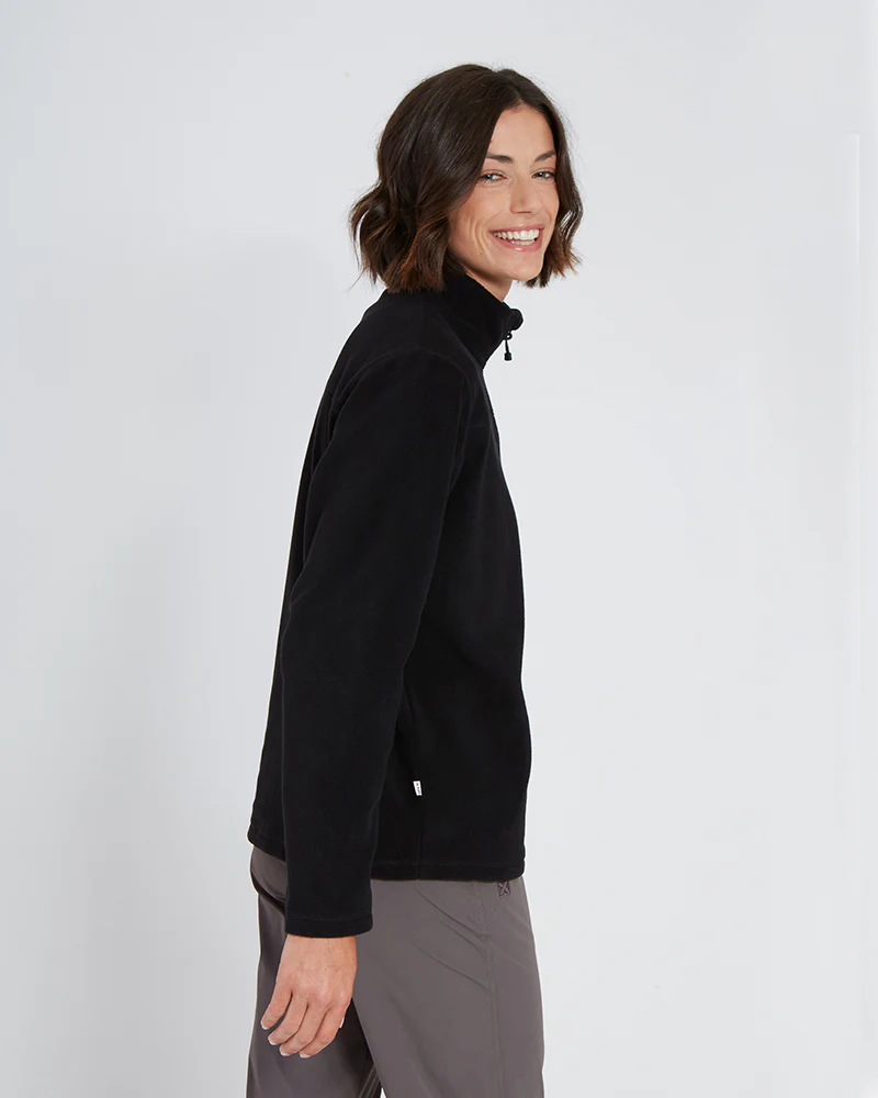 Milanesia 1/4 Zip Neck Ladies Seawool Fleece Black - Image 4