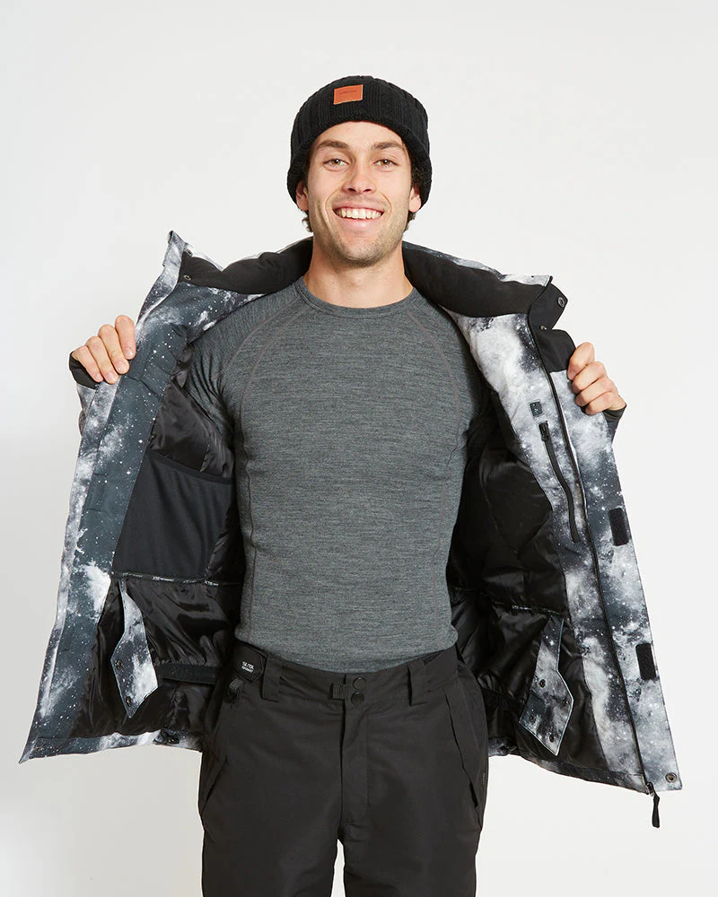 Miles Mens Snow Jacket - Black Galaxy - SALE - Image 2