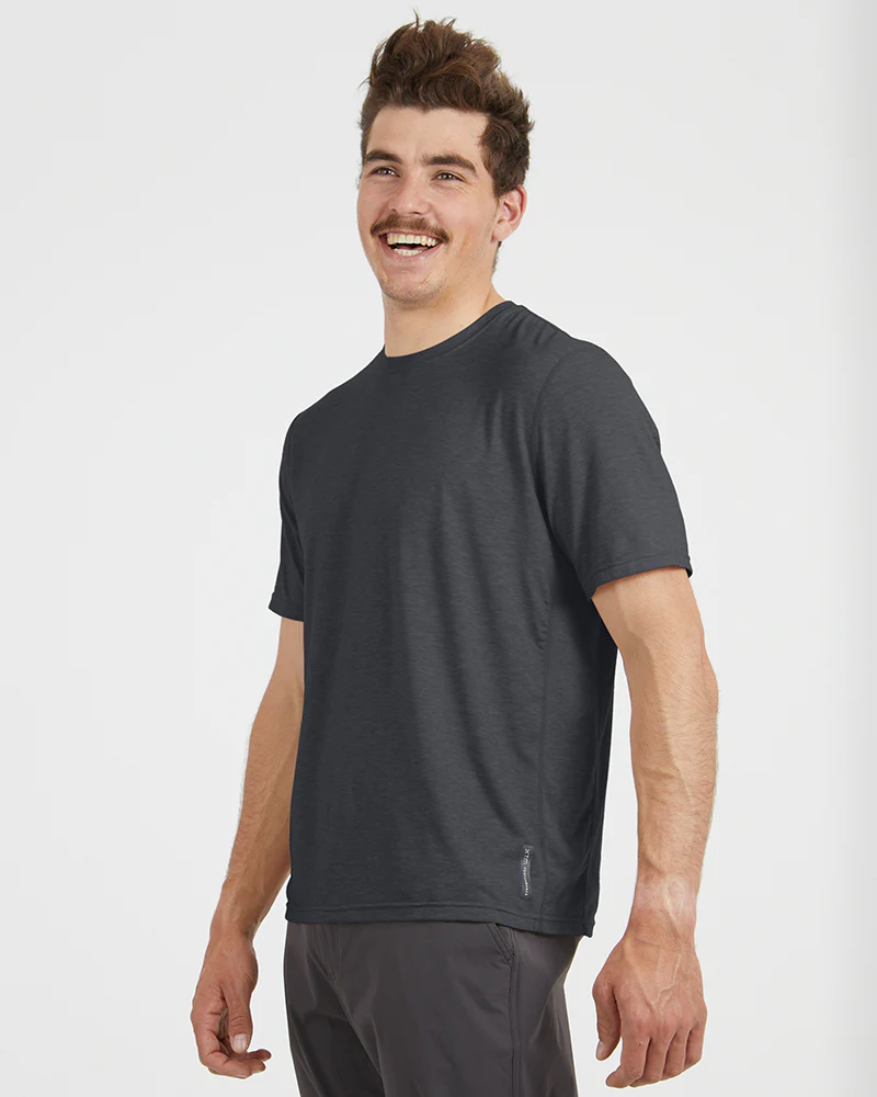 Oberon Mens Trail Fast-Drying T-Shirt Dark Grey Marle - Image 2