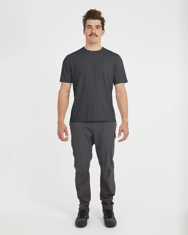 Oberon Mens Trail Fast-Drying T-Shirt Dark Grey Marle - Image 4