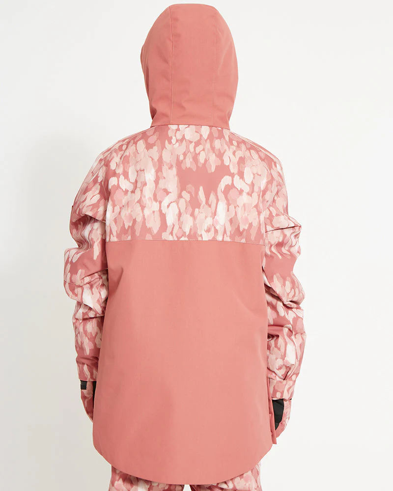 Riley Youth Ski Jacket Anorak - Dusty Pink Soft Camo - SALE - Image 3