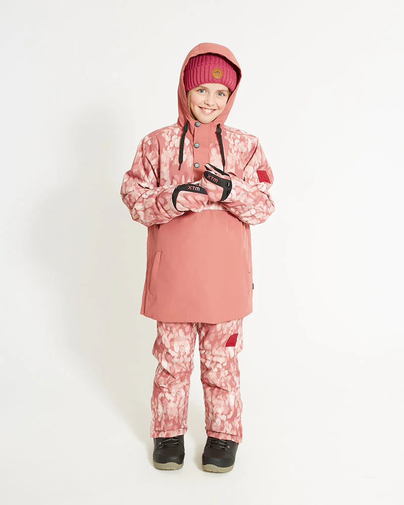 Riley Youth Ski Jacket Anorak - Dusty Pink Soft Camo - SALE - Image 4