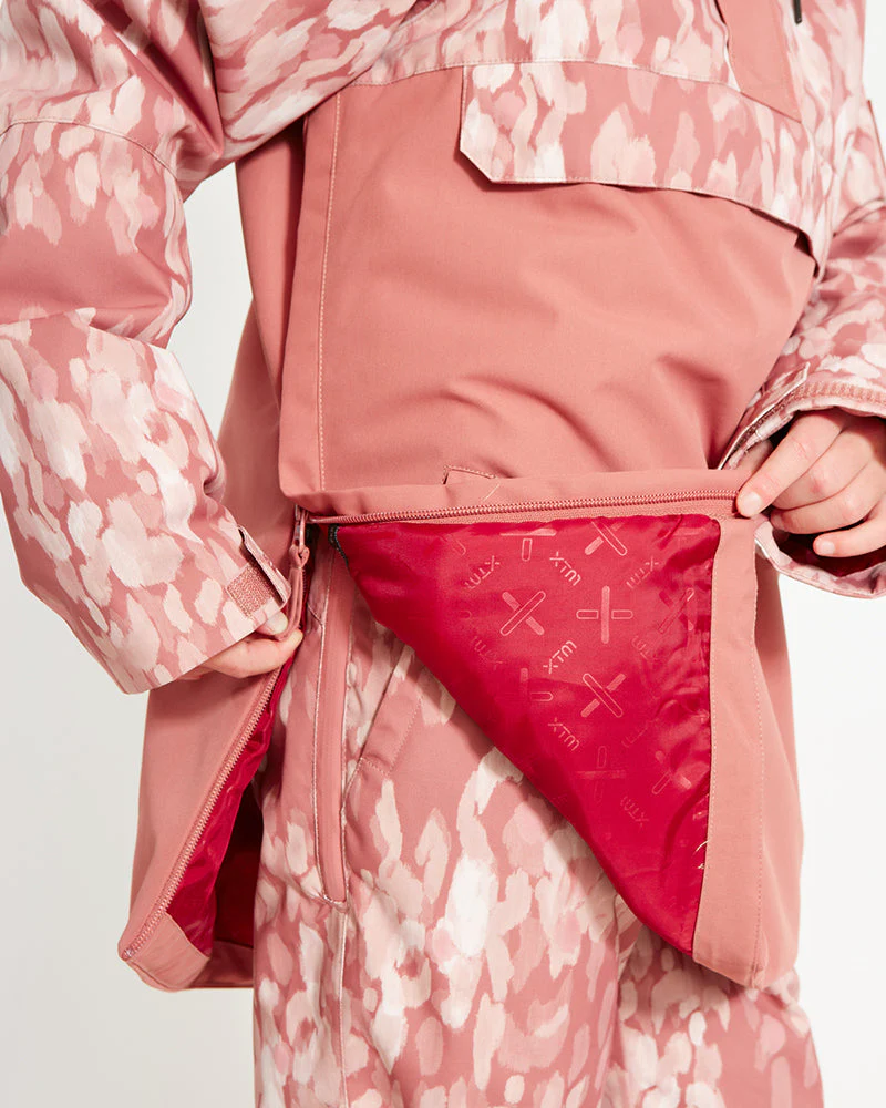 Riley Youth Ski Jacket Anorak - Dusty Pink Soft Camo - SALE - Image 5