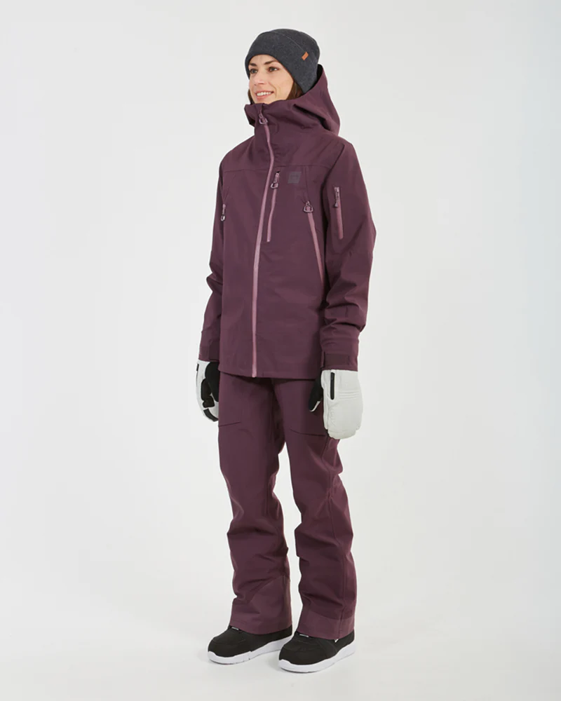 Solitaire Ladies Ski Jacket Plum - Image 3