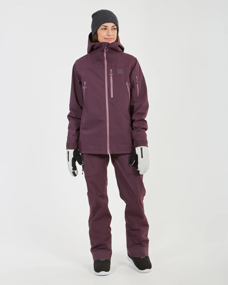 Solitaire Ladies Ski Jacket Plum - Image 4