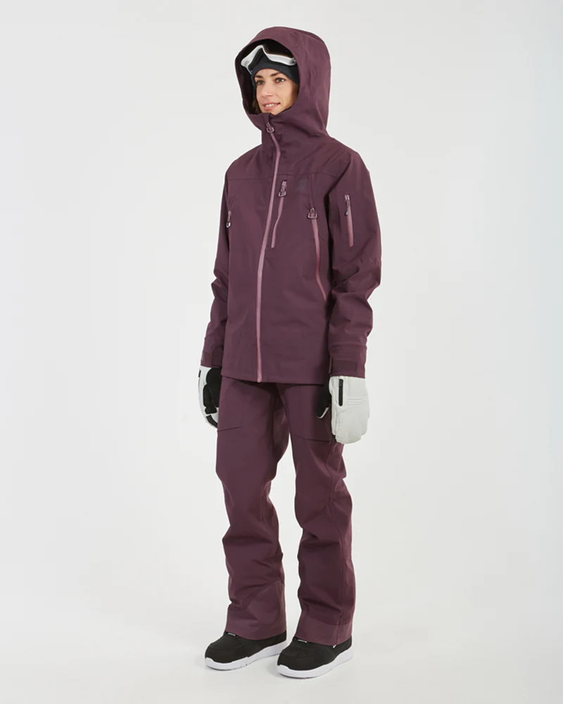 Solitaire Ladies Ski Jacket Plum - Image 5