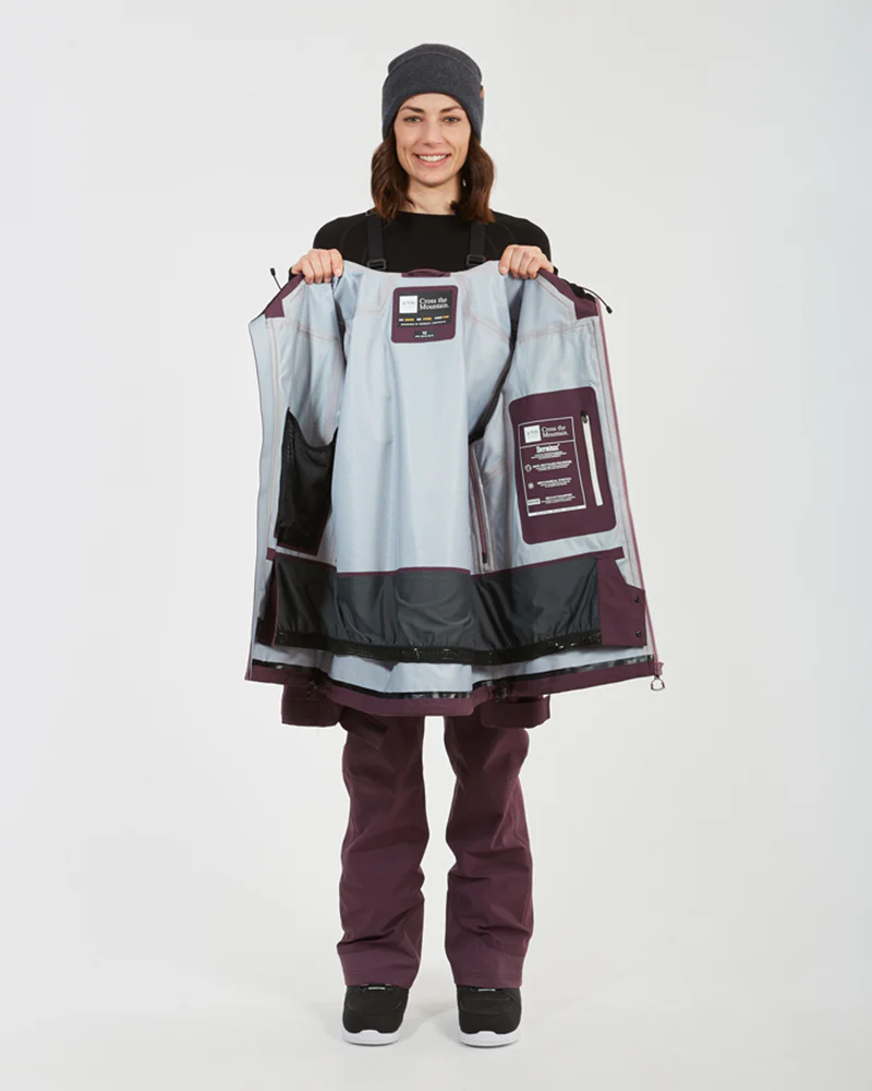 Solitaire Ladies Ski Jacket Plum - Image 7