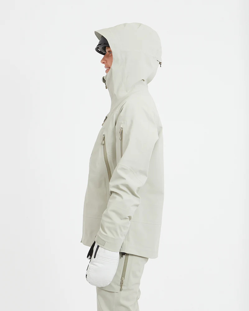 Solitaire Ladies Ski Jacket Stone Grey - Image 2