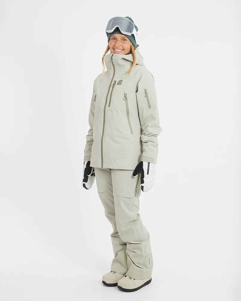 Solitaire Ladies Ski Jacket Stone Grey - Image 4