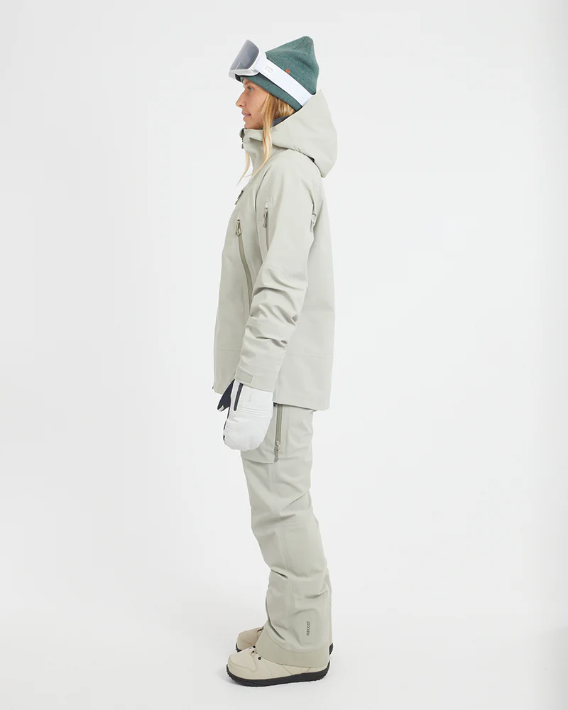 Solitaire Ladies Ski Jacket Stone Grey - Image 5