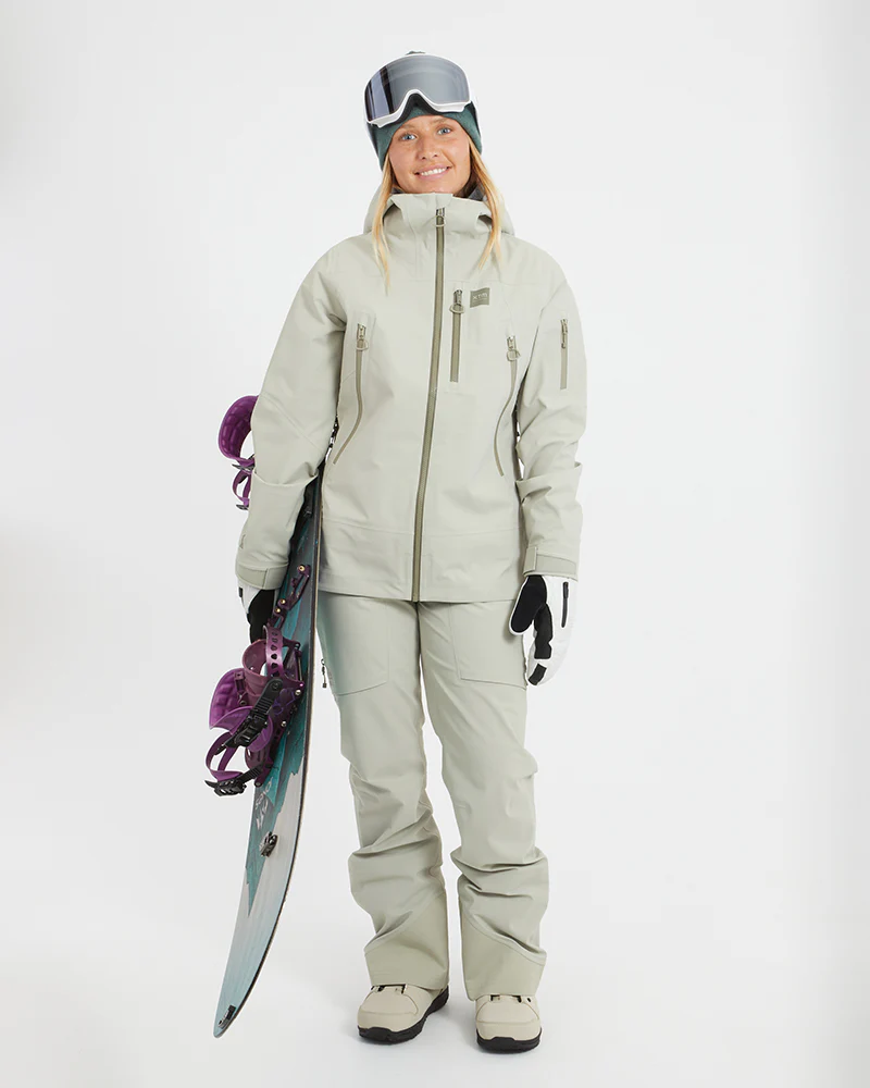 Solitaire Ladies Ski Jacket Stone Grey - Image 7