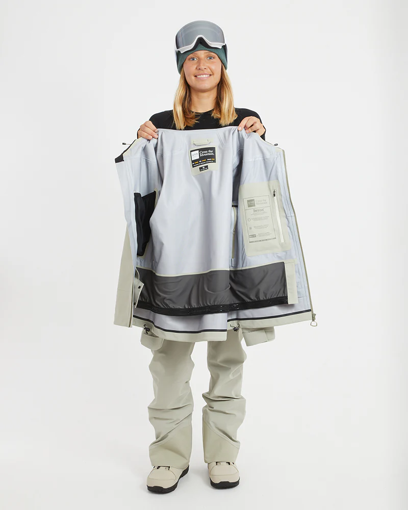 Solitaire Ladies Ski Jacket Stone Grey - Image 8