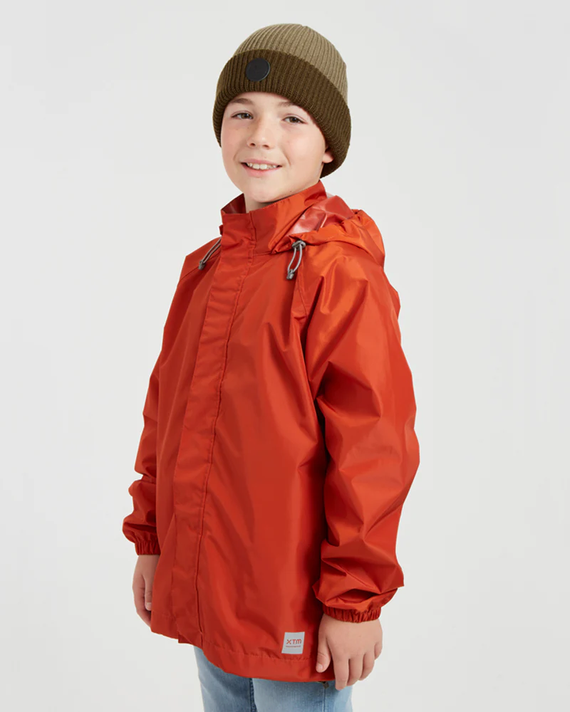 Stash 2L Kids Packable Rain Jacket Burnt Orange