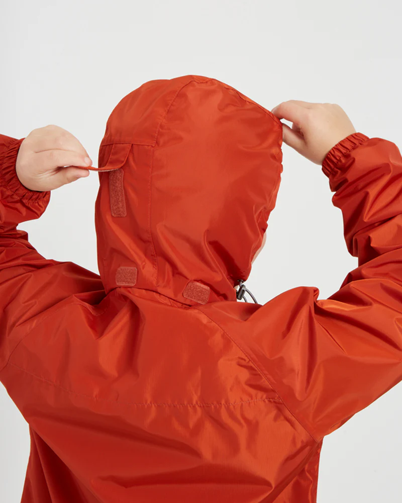 Stash 2L Kids Packable Rain Jacket Burnt Orange - Image 12
