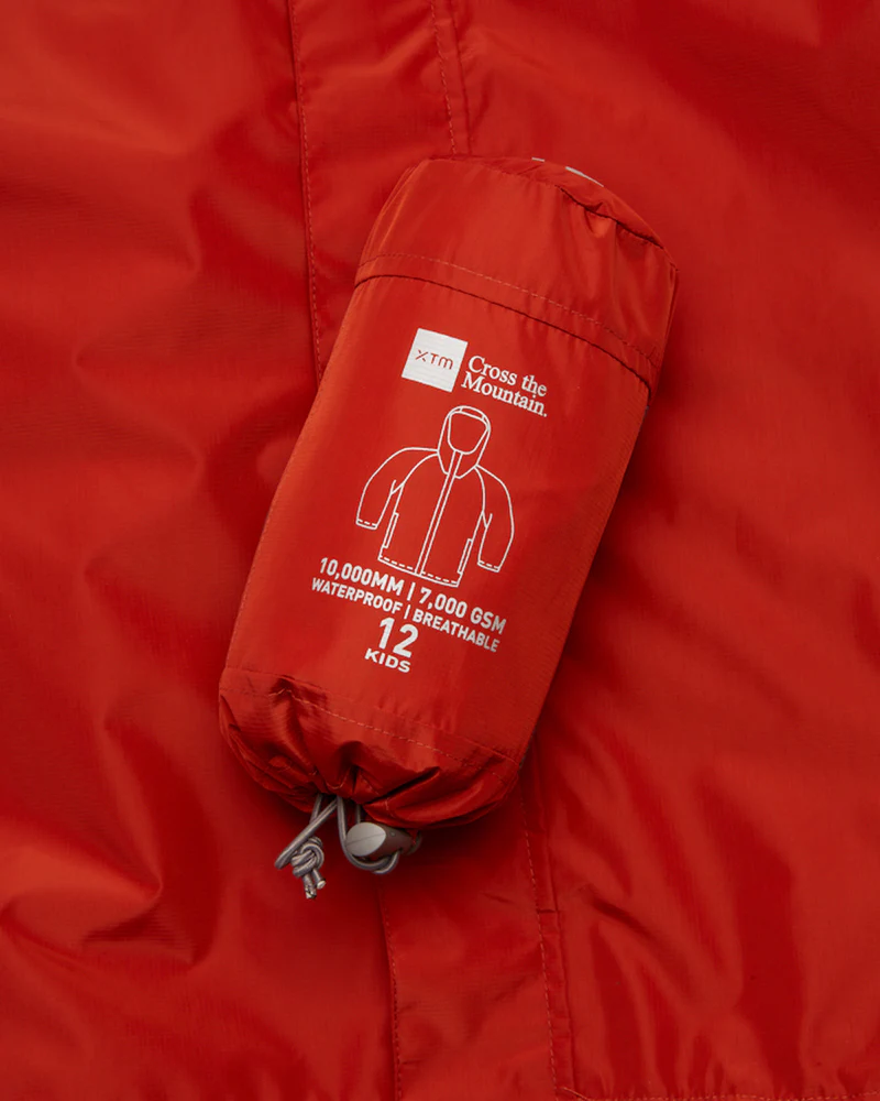 Stash 2L Kids Packable Rain Jacket Burnt Orange - Image 16