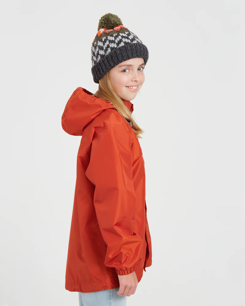 Stash 2L Kids Packable Rain Jacket Burnt Orange - Image 5