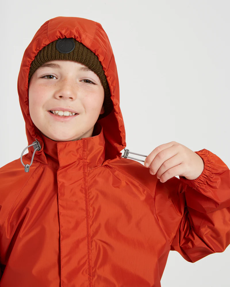 Stash 2L Kids Packable Rain Jacket Burnt Orange - Image 6