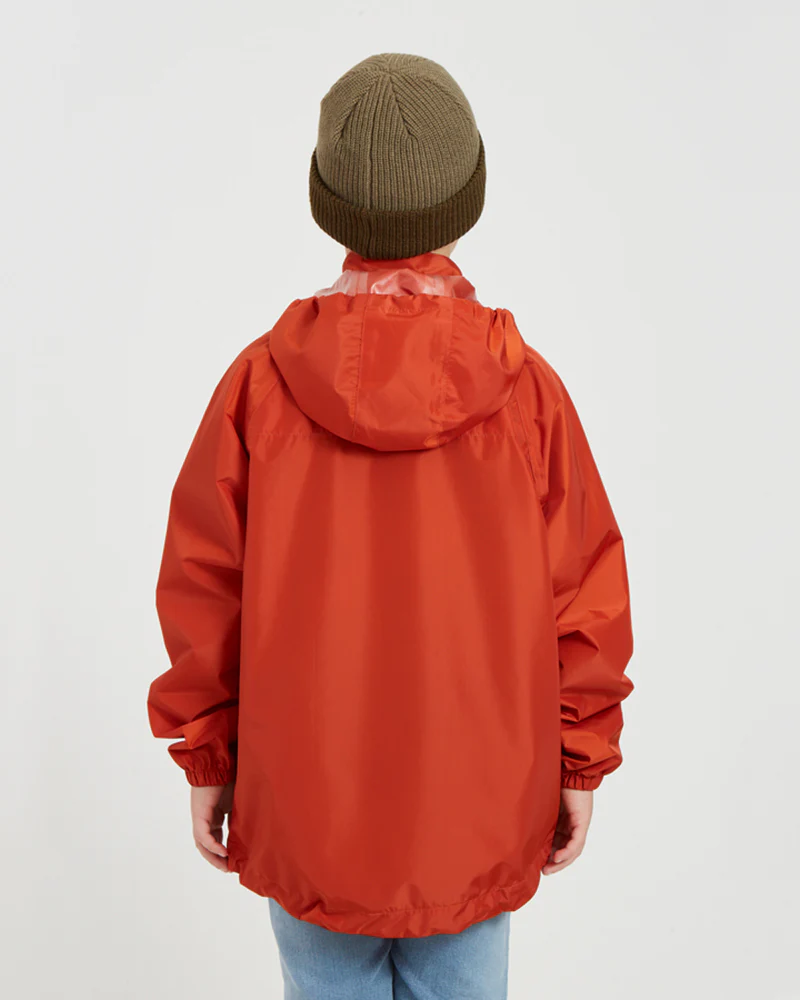 Stash 2L Kids Packable Rain Jacket Burnt Orange - Image 8