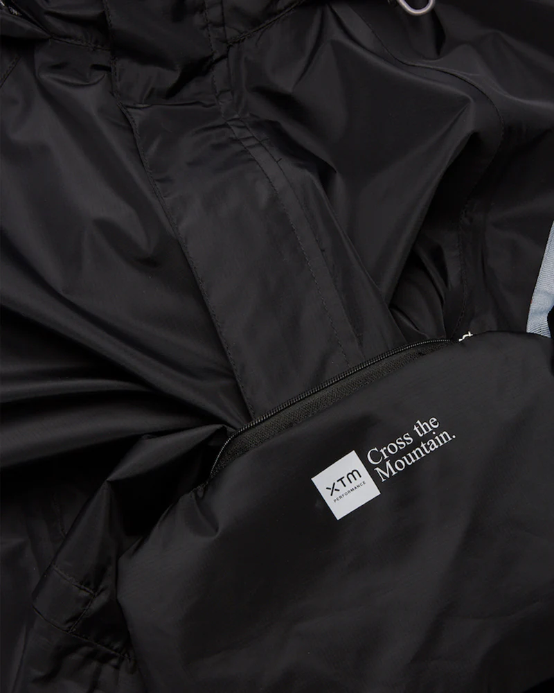 Stash 2L Kids Packable Rain Jacket Black - Image 10