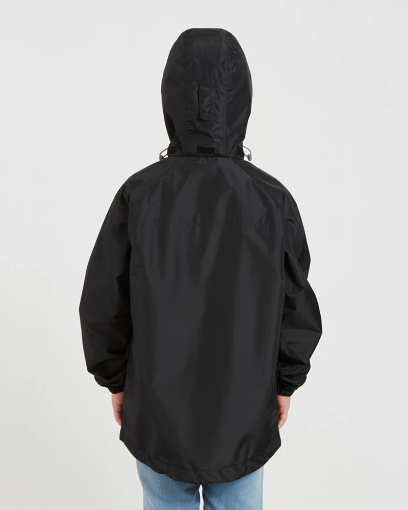 Stash 2L Kids Packable Rain Jacket Black - Image 2