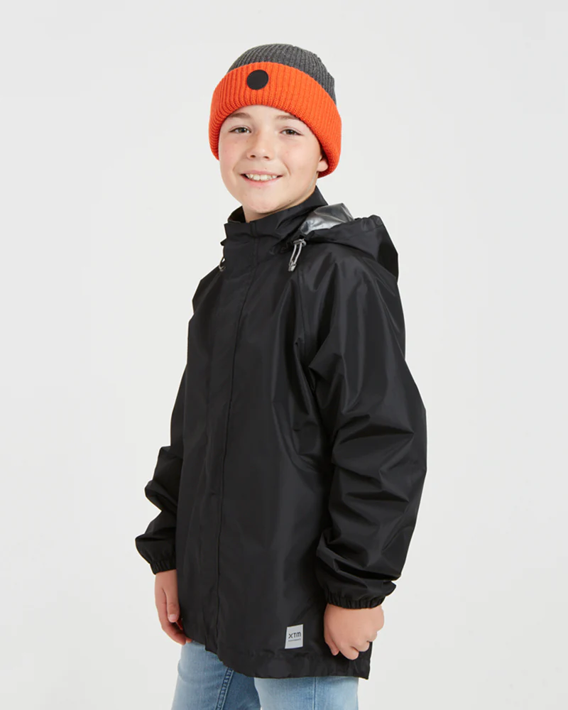 Stash 2L Kids Packable Rain Jacket Black - Image 5