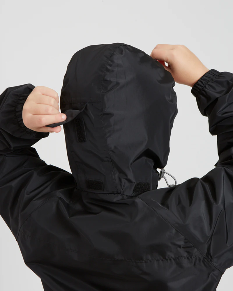 Stash 2L Kids Packable Rain Jacket Black - Image 7