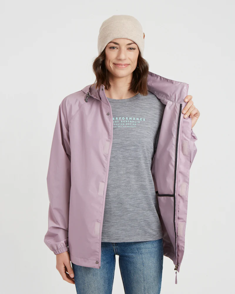 Stash 2L Unisex Packable Rain Jacket Fog - Image 2