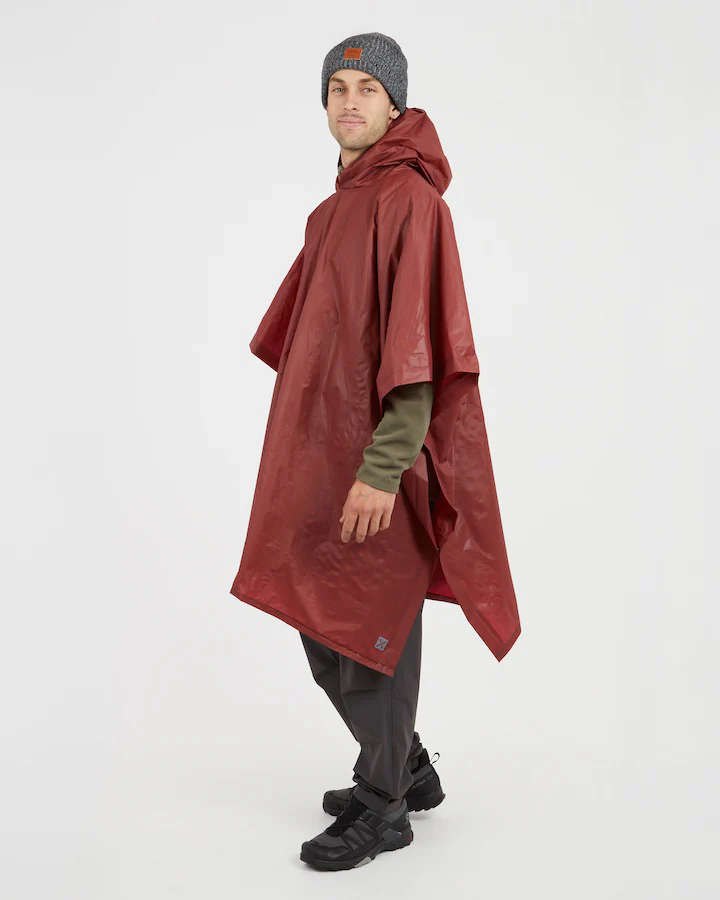 Stash Packable Rain Poncho Maroon - Image 2