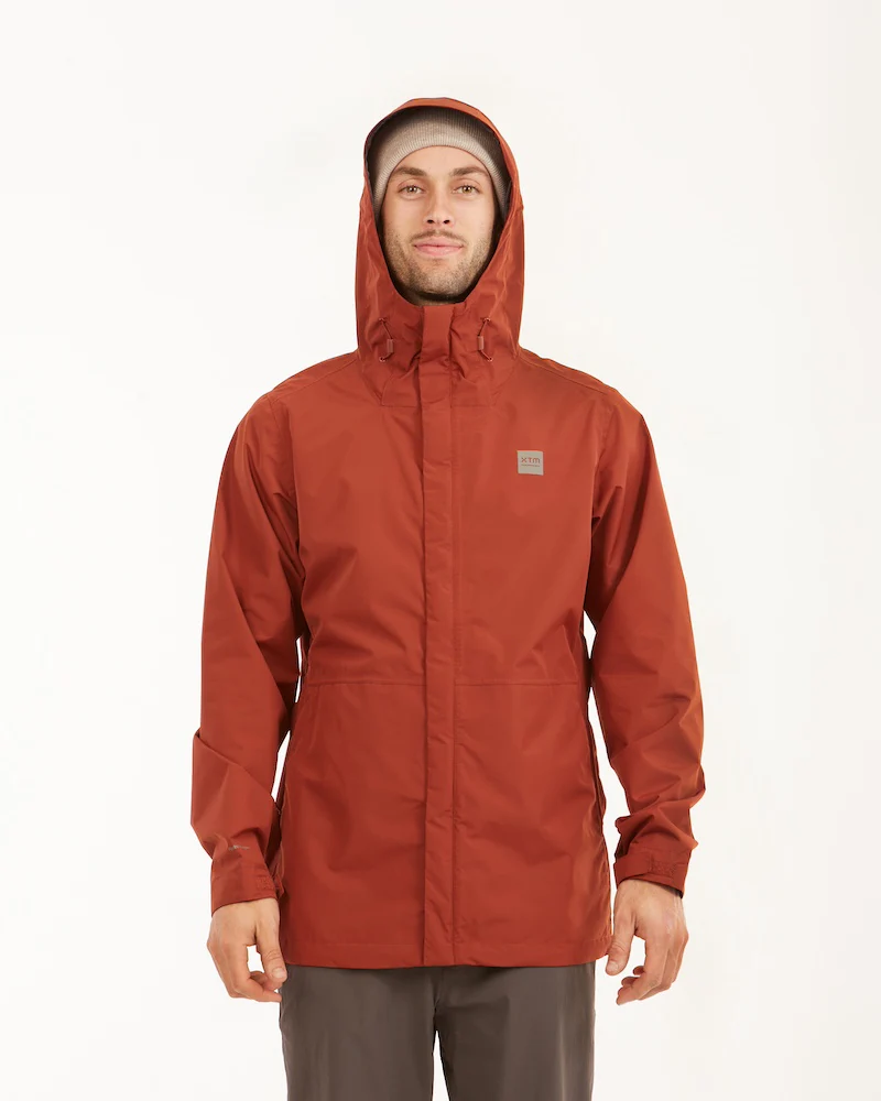 Takayna Mens Premium Packable Waterproof Rain Jacket Brick - Image 2