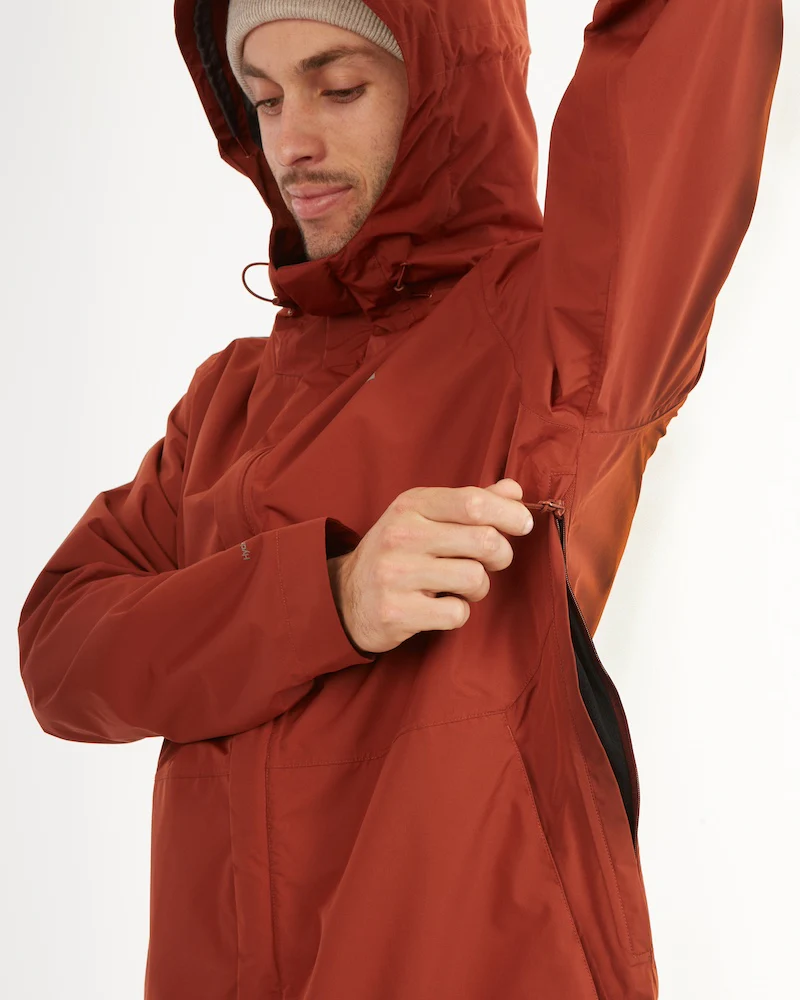 Takayna Mens Premium Packable Waterproof Rain Jacket Brick - Image 9